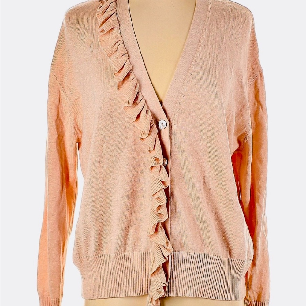 Cinq a Sept Women's Ruffled Cardigan Sweater - pink, XS